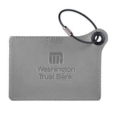 Travelers Envy Leather Luggage Tag with Metal Cable - Gray